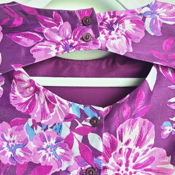 Dress Up by Gymboree Purplish Pink & Blue Floral Dress, Sz 6 - Picture 4 of 5